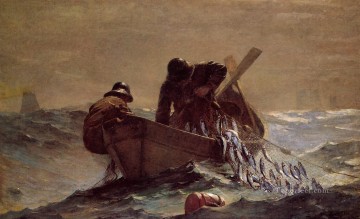  Winslow Oil Painting - The Herring Net Realism marine painter Winslow Homer